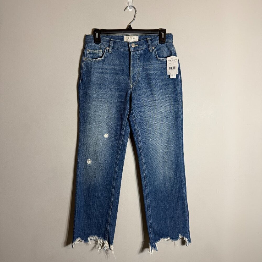 Free People We the Free Maggie Mid-Rise Straight Leg Jeans Women's 25 Blue NWT - Picture 3 of 13